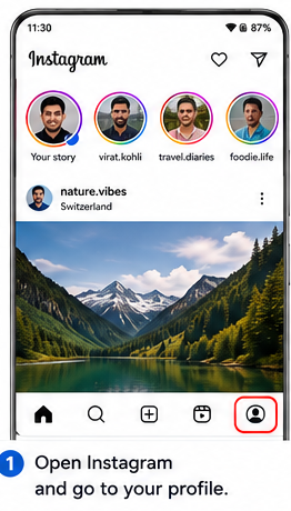 Open the Instagram app on your Android phone.
