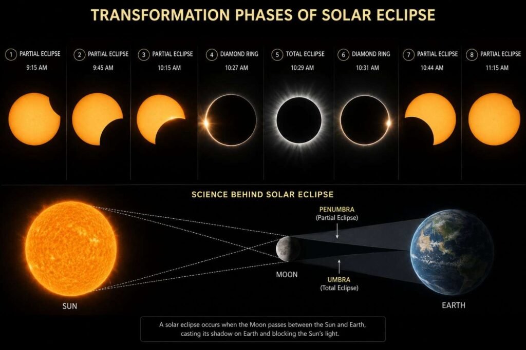 Solar Eclipse 2026 Path of Totality and Interactive Map-phases
